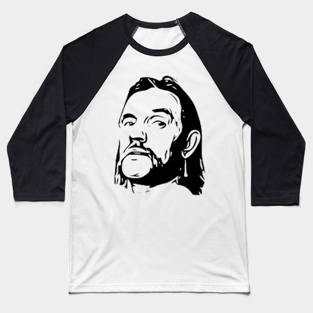 Lemmy Stencil Artwork Baseball T-Shirt by MarkRame